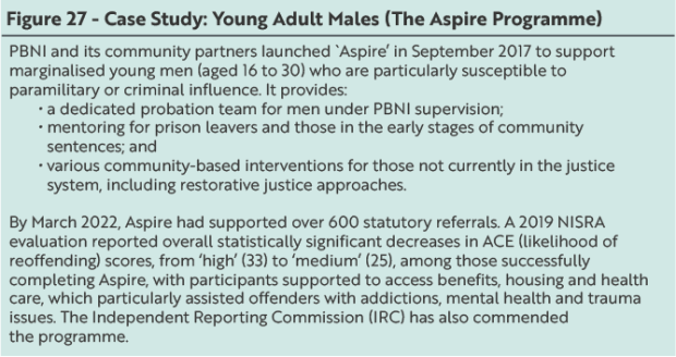 Figure 27: Case Study:  Young Adult Males (The Aspire Programme)
