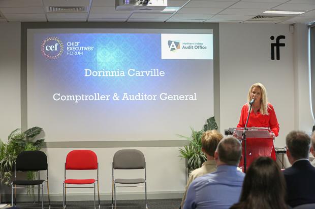 Dorinnia Carville presenting at the launch event