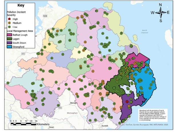 Figure 19. Substantiated NIW-related pollution incident severity by Local Management Area, 2017 to 2021