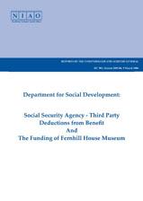 Department for Social Developement: Social Security Agency - Third Party Deductions from Benefit and The Funding of Fernhill House Museum