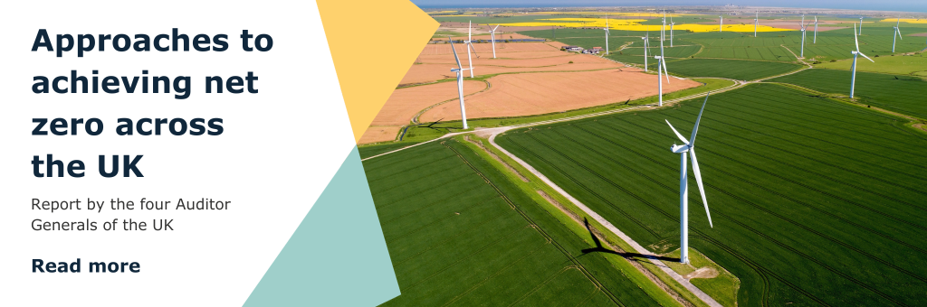 Wind turbines in a field